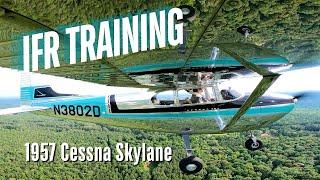 Instrument Training in a vintage 1957 Cessna [with ATC Audio & Garmin Avionics]