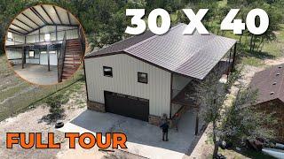 30x40 Custom Metal Building Tour | Steel Balcony & Wraparound Porch | WolfSteel Buildings