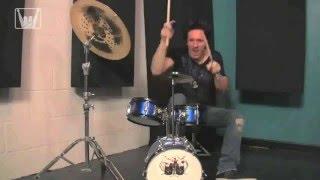 Alice Cooper drummer Glen Sobel on mini drum set