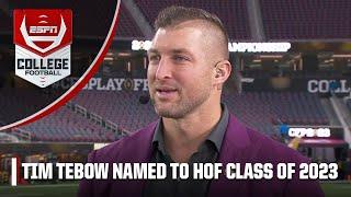 SURPRISE!  Tim Tebow learns he's been inducted into the CFB Hall of Fame LIVE on-air!