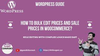 How to Bulk Edit Prices and Sale Prices in WooCommerce?