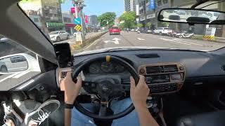 POV Driving Manual Car in Traffic with Pedal Cam ASMR | HONDA Civic