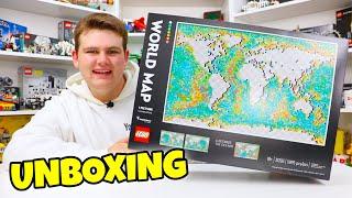 Unboxing the LEGO World Map - LARGEST LEGO SET - Set 31203