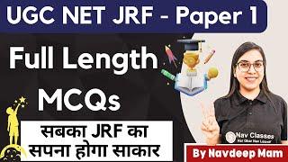 NTA UGC NET Paper 1  Full Length MCQs | Mock Test | By Navdeep Kaur