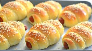 Bakery Style Sausage Buns Recipe |Easy Homemade bread : Hot dog in a bun