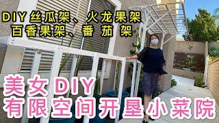 光哥DIY探访神秘女网友，分享DIY制作丝瓜架、火龙果架、百香果架、番茄架。