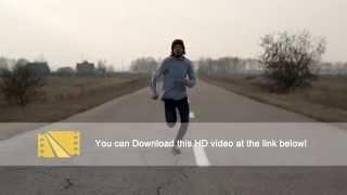 Man Runs Out On The Road - Stock Video Footage - Full HD