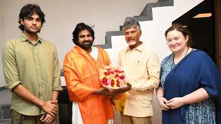 Pawan Kalyan With His Wife Anna Lezhneva & Son Akira Nandan Met CM Chandrababu Naidu | #PawanKalyan