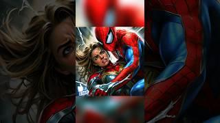 Captain America and iron girl love and spiderman#avengers #marvel