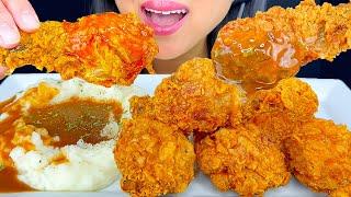 SPICY FRIED CHICKEN DIPPED IN GRAVY | ASMR | MUKBANG | EATING SOUNDS