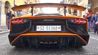 Lamborghini Aventador LP750-4 SV - HUGE Revs & Spitting Blue Flames!