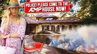 ANGRY KAREN CALLS THE COPS ON THE AMP MANSION! 