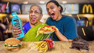 90 Year Old Nani tries Pizza  (First Time)