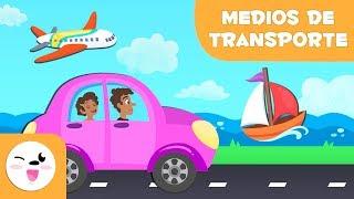 Los medios de transporte para niños | Transportes terrestres, acuáticos y aéreos