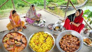 2.5kg ওজনের পাকা রুইমাছ রান্না সাথে চিংড়িমাছ দিয়ে চালকুমড়ো আর কাঁকড়ার ঝাল আর জমিয়ে খাওয়া