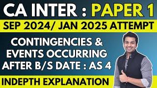 Ch 7 Unit 1 | AS 4 Contingencies & Events occurring after B/S Date | CA Inter Advanced Accounting