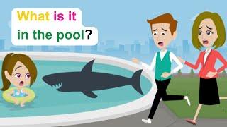 Ella faces the threat at swimming pool - Funny English Animated Story - Ella English