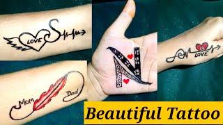 Beautiful S Love Tattoo Design | Different Types Of Temporary Tattoo Design With Pen At Home |Tattoo