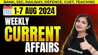 1-7 Aug 2024 Weekly Current Affairs MCQs | Current Affairs 2024| Banking Current Affairs 2024