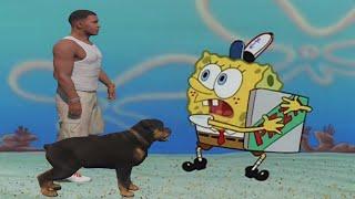 Franklin & Chop trying to get a pizza from Spongebob