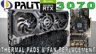 PALIT RTX 3070 GamingPro 8GB | THERMAL PADS & FAN REPLACEMENT | DISASSEMBLY | TEARDOWN | 4K Video