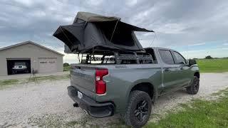 My Roof Top Tent!! The Nomadic 3 RTT mounted on my Chevy Silverado Trail Boss / Truck camping!