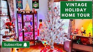 Vintage Christmas Home Tour. Thrifted Blow Molds Die Cuts, Antiques, Homegoods & Michaels Decorating