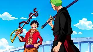 Reacción de Zoro al ver que Luffy encontró la espada legendaria de Gol D. Roger - One Piece