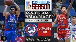 MPBL HIGHLIGHTS: QUEZON CITY TODA AKSYON VS SAN JUAN KNIGHTS (JULY 13, 2024)