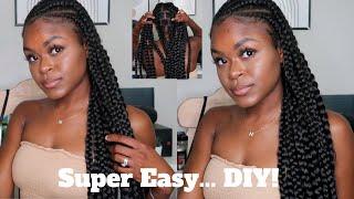 Jumbo Feed-in/ Knotless Braids | Easy Summer Protective Style