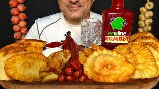 Fried Pancakes  with Potatoes | Meat  Pies  | Sloe Compote | Hunter Sausages | ASMR | MUKBANG