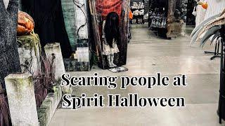 Watch as Dakota scare people at @spirithalloween