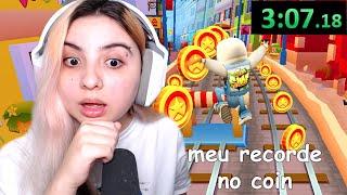 bati meu recorde fiz 3 minutos de no coin do subway surfers  especial 80 inscrito