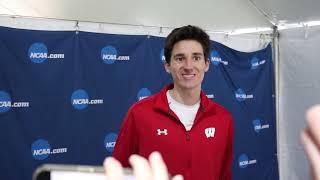 Bob Liking talks after finishing 16th and leading Wisconsin to podium finish at 2024 NCAA XC Champs