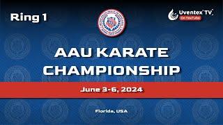 RING 1 Jul 5 2024 AAU Karate National Championship - Uventex TV - Fort Lauderdale, Florida USA