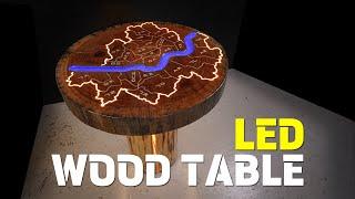 LED WOOD TABLE / SEOUL Han River / Han Kang #1 / DIY