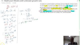 Malthusian Models 2   Unknown growth rate