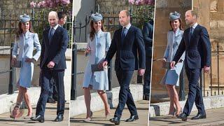 Catherine Stuns In Emmy London Heels As She Joined the Royal Family At St George’s Chapel