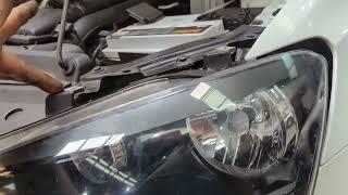 2016 VW Polo remove headlight low beam H7 headlight globe.