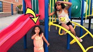 BEST HIDE AND SEEK SPOT IN playground ! family fun video