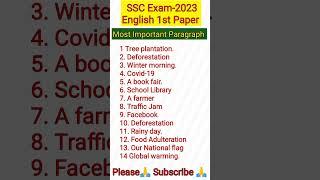 SSC 2023 Important Paragraph Writing #sscenglish #shorts