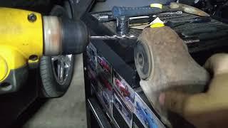 Removing rubber bushings FAST with a DRILL