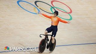 Netherlands' world record beats Great Britain in cycling track team sprint final | Paris Olympics