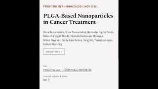 PLGA-Based Nanoparticles in Cancer Treatment | RTCL.TV