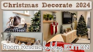 NEW! CHRISTMAS DECORATE WITH ME 2024 :: BUDGET CHRISTMAS DECORATING IDEAS | Holiday Room Rescue S1E4