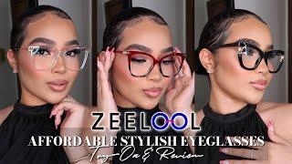 ZEELOOL EYEGLASSES TRY ON REVIEW | Affordable Stylish Prescription Glasses + Blue Light Protection