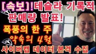 [속보]! 테슬라 기록적 판매량 발표!! $TSLA 시간 외 거래 상승 / 폭풍의 한 주 시작! 약속의 4월 / Tesla 사이버캡 데이터 본격 수집 / 테슬라 투자