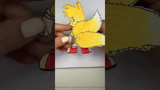 How I make Tails from Sonic3 which moves its tail. #art #shortsfeed #drawing #shorts #sonic