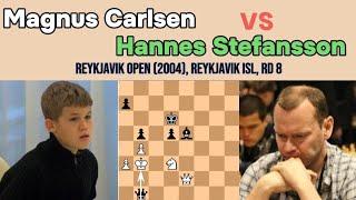 Magnus Carlsen vs Hannes Stefansson || Reykjavik Open (2004), Reykjavik ISL, rd 8