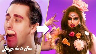 Drag queen gets an epic beard transformation! 